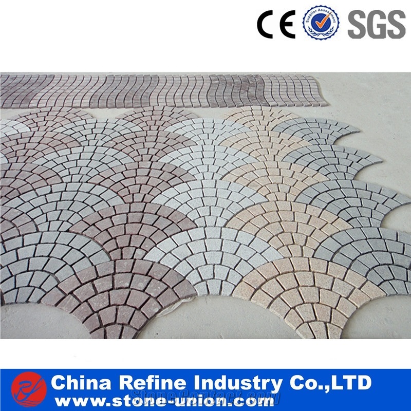 Cheap Driveway Granite Paving Stone on Mesh