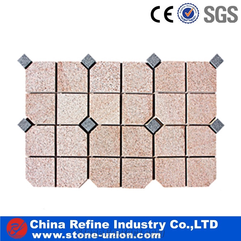Cheap Driveway Granite Paving Stone on Mesh
