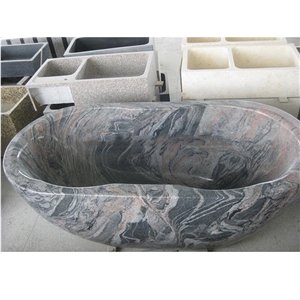 Cheaper Yellow Limestone Stone Bathtub for Sale