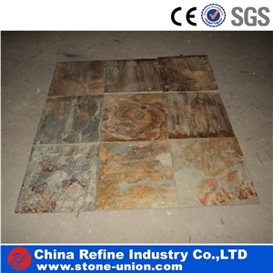 Chinese Cheap Rusty Slate Tiles,Yellow Slate Tiles