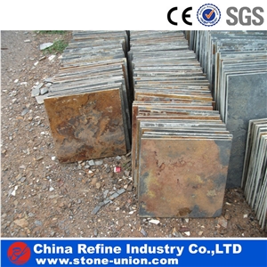 Chinese Cheap Rusty Slate Tiles,Yellow Slate Tiles