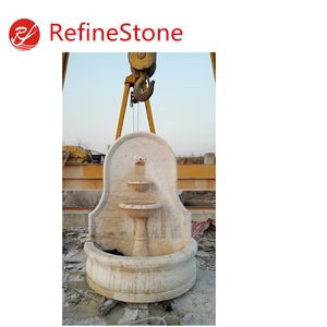 Chinese Garden Carve Travertine Wall Fountain
