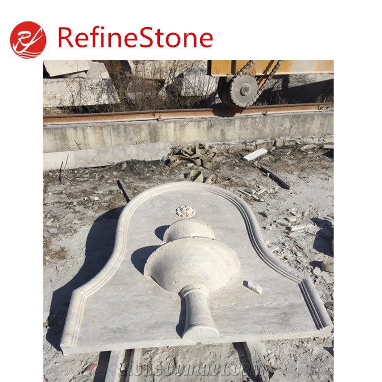 Chinese Garden Carve Travertine Wall Fountain