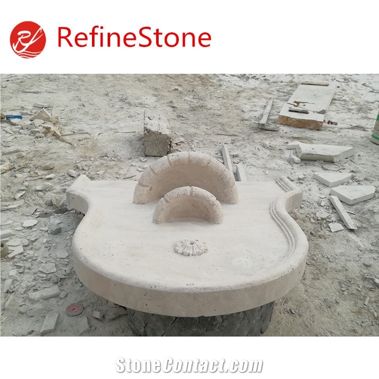 Chinese Garden Carve Travertine Wall Fountain