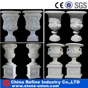 Classic White Marble Vases,Marble Flower Pots