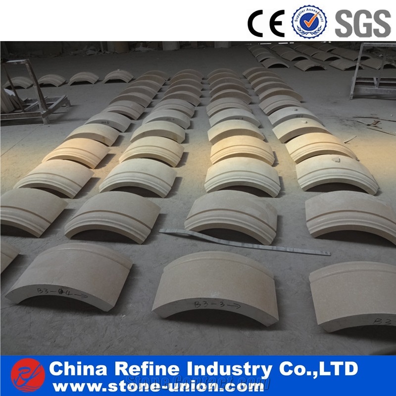 Customized Beige Sandstone Column,Landscape Pillar