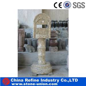 G562 Maple Red Granite Sculptured Carving Mail Box