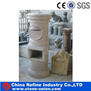 G562 Maple Red Granite Sculptured Carving Mail Box