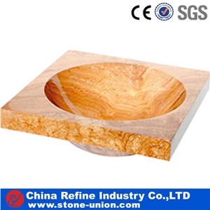 Gold Marble Basins,Yellow Marble Stone Sinks,Bowls