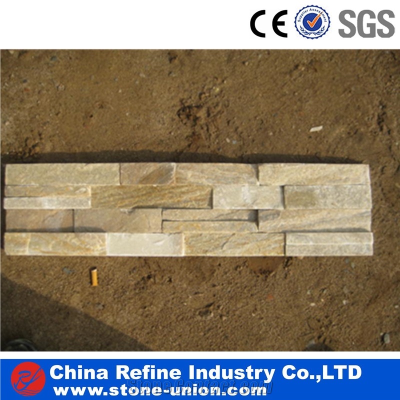 Golden Quartzite Wall Panels Cultured Stone