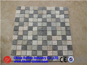 Grey Slate Mosaic Tile For Interior Decoration
