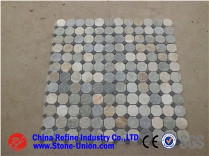 Grey Slate Mosaic Tile For Interior Decoration