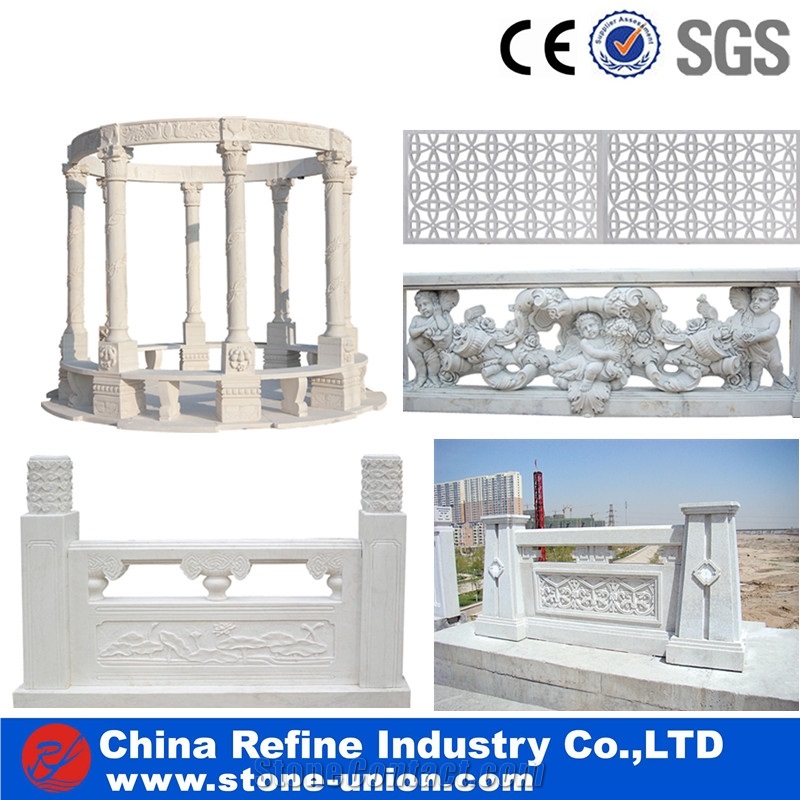 Hand Carved Sculptured Natural Marble Gazebos & Pavilion