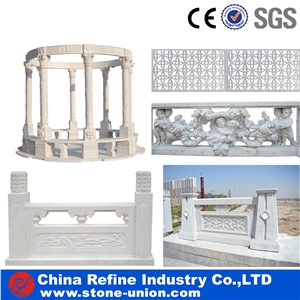 Hand Carved Sculptured Natural Marble Gazebos & Pavilion