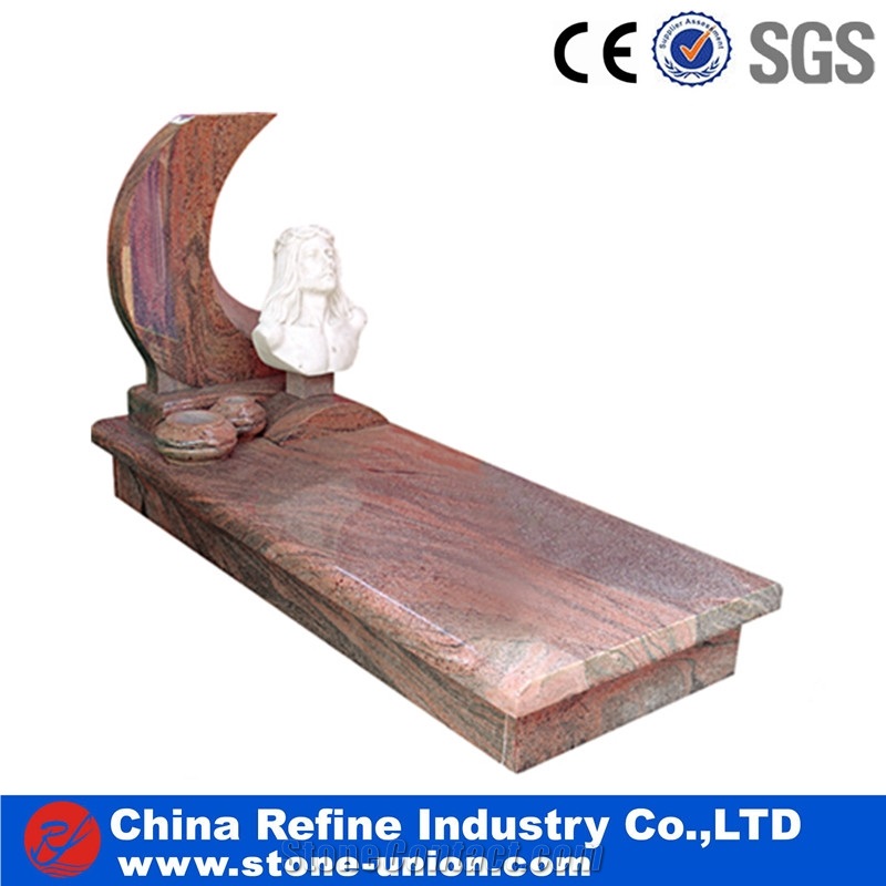 Indian Multi Red Granite Monument and Tombstone