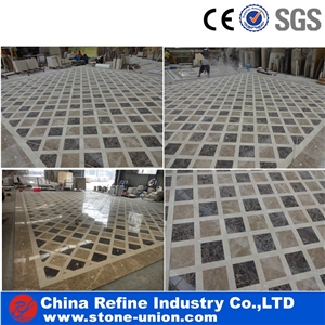 Interior Marble Inlay Water Jet Floor Medallion