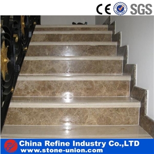 Light Brown Marble Stairs and Risers,Staircases Light Brown Marble Stairs and Risers,Staircases