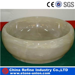 Light Green Onyx Polished Round Sinks, Bowls