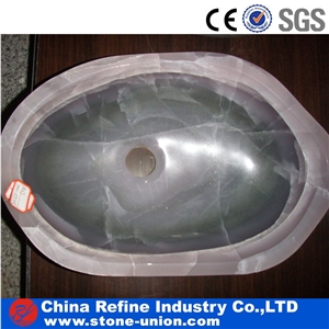 Lilac Purple Onyx Polished Sinks And Basins
