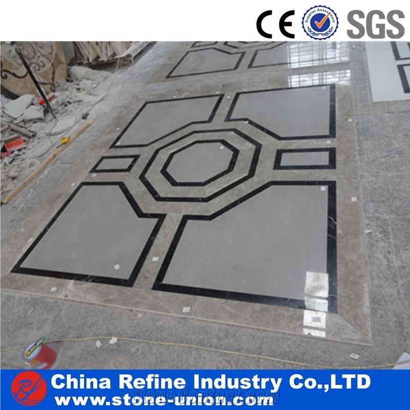 Marble Water Jet Floor Square Medallion for Hotel