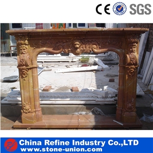 Natural Polished Yellow Marble Fireplace Insert Natural Polished Yellow Marble Fireplace Insert