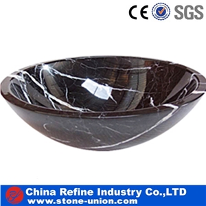 Nero Marquina Black Marble Bathroom Wash Basins