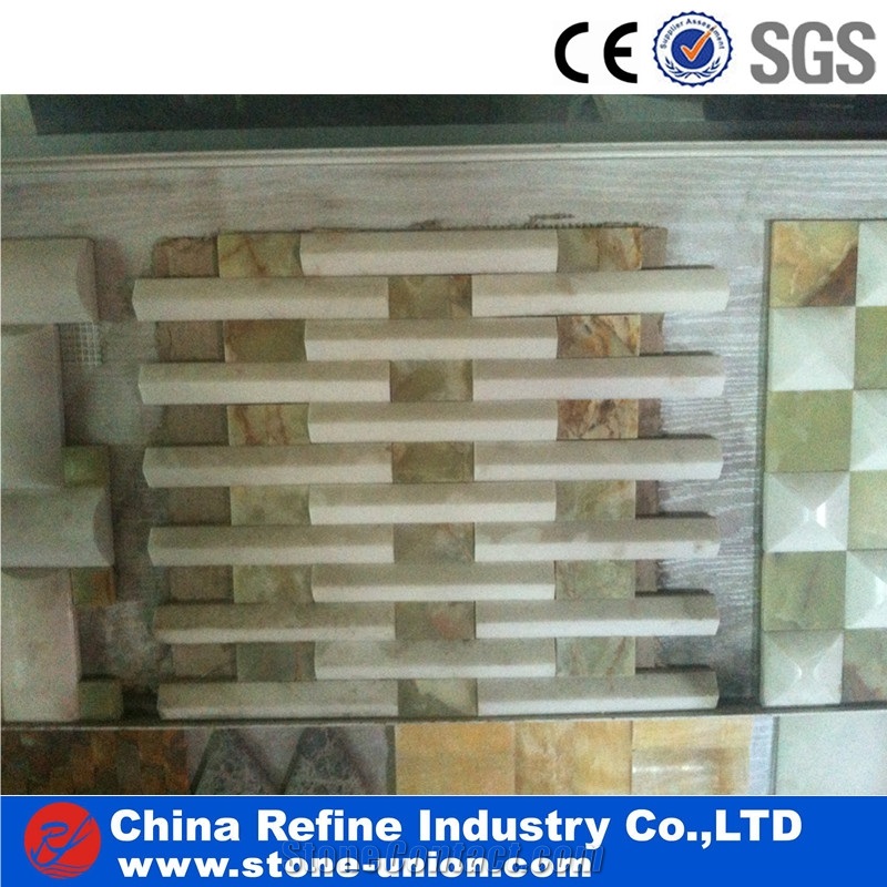 Onyx Lantern Marble Stone Mosaic Tile, Wall Mosaic