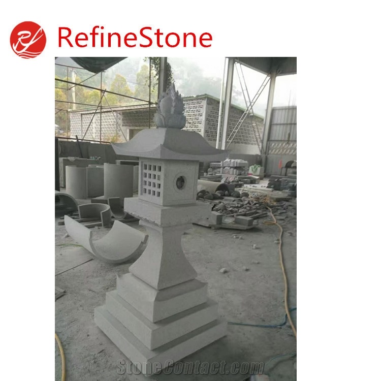 Outdoor Garden White Granite Stone Lantern