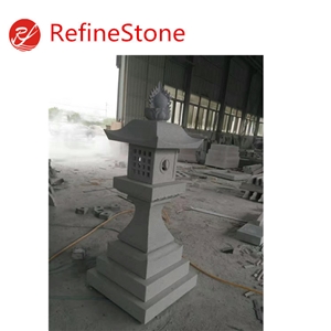 Outdoor Garden White Granite Stone Lantern