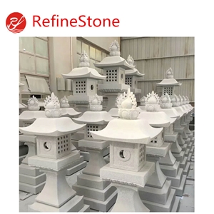 Outdoor Garden White Granite Stone Lantern