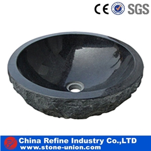 Polished Black Marble Sinks Basins for Vanity Tops