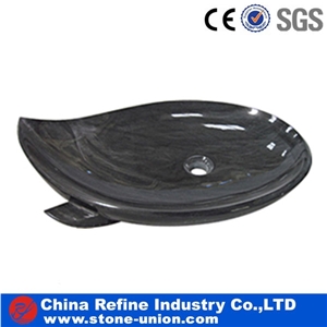 Polished Black Marble Sinks Basins for Vanity Tops