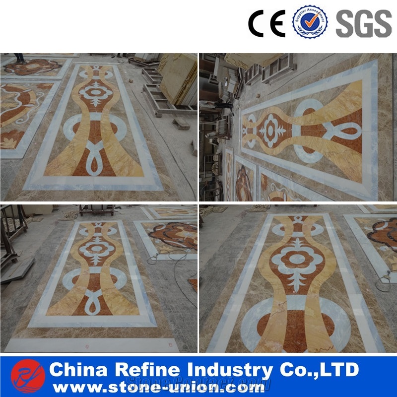 Polished Modern Lobby And Hall Inlay Medallions