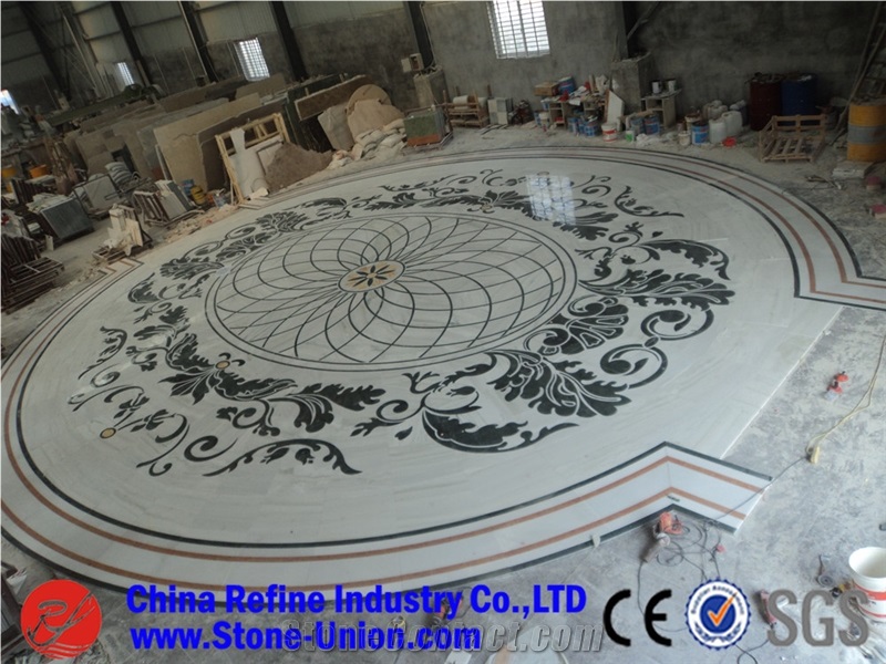 Polished Modern Lobby And Hall Inlay Medallions