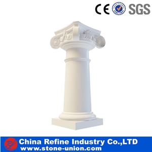 Polished Pure White Marble Column Pillars