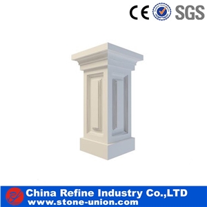 Polished Pure White Marble Column Pillars