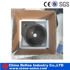 Polished Stone Round Wash Basins in Bathroom