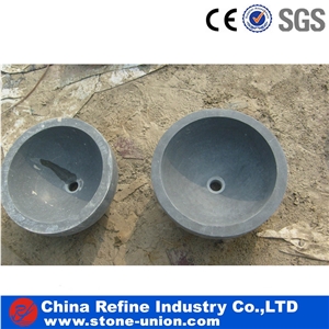 Polished Stone Round Wash Basins in Bathroom