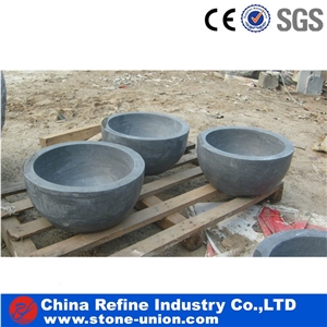Polished Stone Round Wash Basins in Bathroom