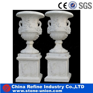 Pure White Marble Flower Planter & Flower Vases