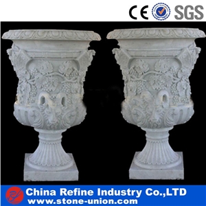 Pure White Marble Flower Planter & Flower Vases
