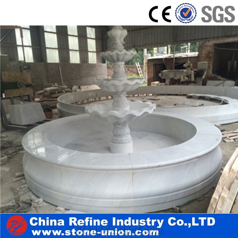 Pure White Marble Garden Sculptured Fountains
