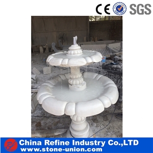 Pure White Marble Hand Craft Sculptured Fountain