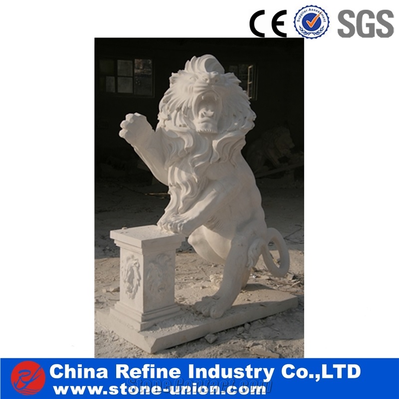 Red Marble Lion Statue, Lion Statue Outdoor
