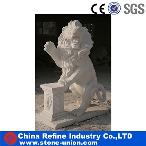 Red Marble Lion Statue, Lion Statue Outdoor