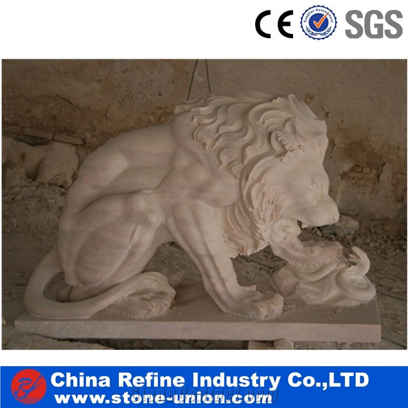 Red Marble Lion Statue, Lion Statue Outdoor