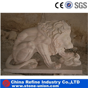 Red Marble Lion Statue, Lion Statue Outdoor