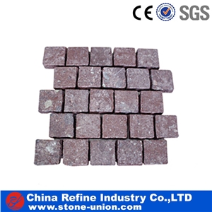 Red Porphyre Paving Stone,Granite Cube Stone