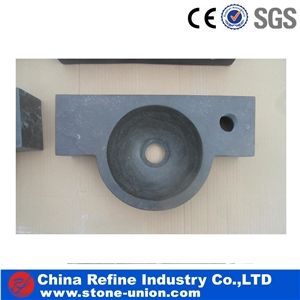 Round Shaped Limestone Bathroom Countertop Sinks