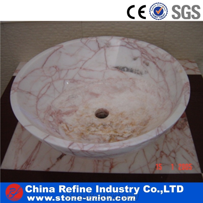 Round Yellow Onyx Honey Onyx Vessel Sinks Basins